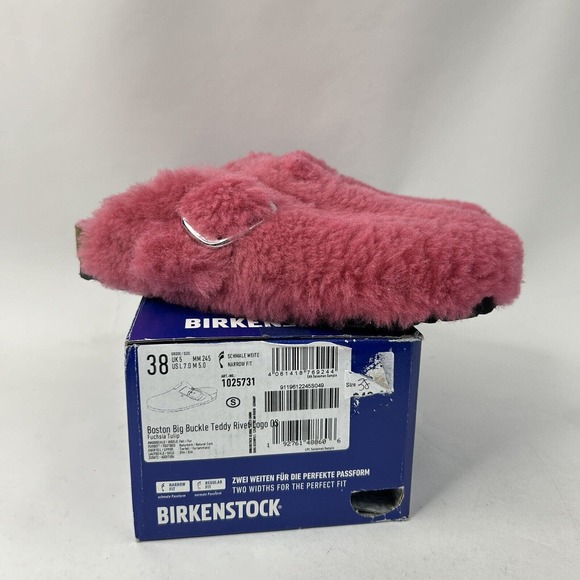 Birkenstock Shoes - Birkenstock Boston Big Buckle Teddy Clogs “Fuchsia Tulip” 2024